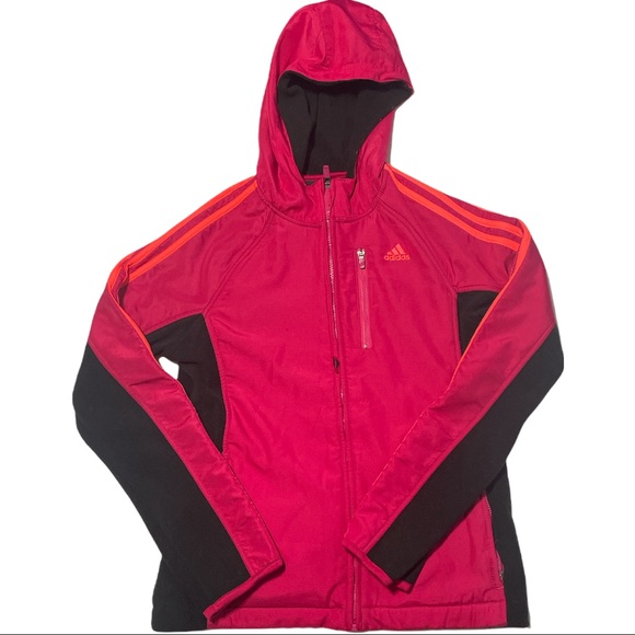 adidas Jackets & Blazers - Adidas high visual zip up fleece women’s large